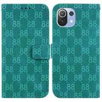 For Xiaomi Mi 11 Lite 4G/5G Double 8-shaped Embossed Leather Phone Case(Green)