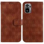 For Xiaomi Redmi Note 10 4G / Note 10S Double 8-shaped Embossed Leather Phone Case(Brown)