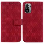 For Xiaomi Redmi Note 10 4G / Note 10S Double 8-shaped Embossed Leather Phone Case(Red)