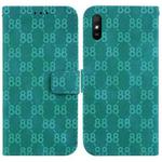 For Xiaomi Redmi 9A Double 8-shaped Embossed Leather Phone Case(Green)