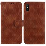 For Xiaomi Redmi 9A Double 8-shaped Embossed Leather Phone Case(Brown)