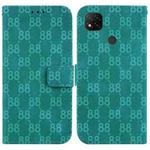For Xiaomi Redmi 9C Double 8-shaped Embossed Leather Phone Case(Green)