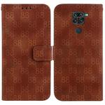 For Xiaomi Redmi Note 9 / 10X 4G Double 8-shaped Embossed Leather Phone Case(Brown)