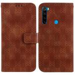 For Xiaomi Redmi Note 8 Double 8-shaped Embossed Leather Phone Case(Brown)