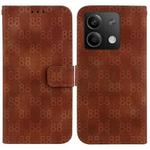 For Xiaomi Redmi Note 13 5G Double 8-shaped Embossed Leather Phone Case(Brown)