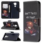 For Xiaomi Redmi Note 9 Colored Drawing Pattern Horizontal Flip Leather Case with Holder & Card Slots & Wallet(Bear)