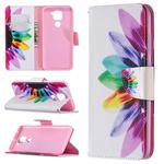 For Xiaomi Redmi Note 9 Colored Drawing Pattern Horizontal Flip Leather Case with Holder & Card Slots & Wallet(Sun Flower)