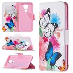 For Xiaomi Redmi Note 9 Colored Drawing Pattern Horizontal Flip Leather Case with Holder & Card Slots & Wallet(Butterfly)