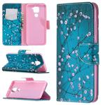 For Xiaomi Redmi Note 9 Colored Drawing Pattern Horizontal Flip Leather Case with Holder & Card Slots & Wallet(Plum Blossom)