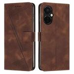 For OnePlus Nord CE3 / CE 3 Lite Dream Triangle Leather Phone Case with Lanyard(Brown)