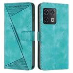 For OnePlus 10 Pro 5G Dream Triangle Leather Phone Case with Lanyard(Green)