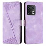 For OnePlus 10 Pro 5G Dream Triangle Leather Phone Case with Lanyard(Purple)