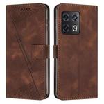 For OnePlus 10 Pro 5G Dream Triangle Leather Phone Case with Lanyard(Brown)