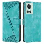 For OnePlus 10T / Ace 5G Dream Triangle Leather Phone Case with Lanyard(Green)