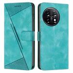 For OnePlus 11 Dream Triangle Leather Phone Case with Lanyard(Green)