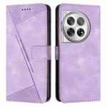 For OnePlus 12 Dream Triangle Leather Phone Case with Lanyard(Purple)