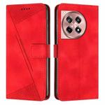 For OnePlus 12R / Ace 3 5G Dream Triangle Leather Phone Case with Lanyard(Red)