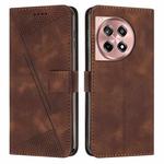 For OnePlus 12R / Ace 3 5G Dream Triangle Leather Phone Case with Lanyard(Brown)