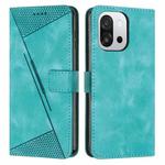 For OnePlus 13T Dream Triangle Leather Phone Case with Lanyard(Green)
