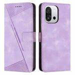 For OnePlus 13T Dream Triangle Leather Phone Case with Lanyard(Purple)