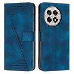 For OnePlus 13R Dream Triangle Leather Phone Case with Lanyard(Blue)