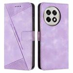 For OnePlus 13R Dream Triangle Leather Phone Case with Lanyard(Purple)