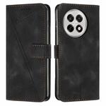 For OnePlus 13R Dream Triangle Leather Phone Case with Lanyard(Black)