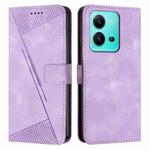 For vivo V25 Dream Triangle Leather Phone Case with Lanyard(Purple)