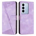 For vivo V27 / V27 Pro Dream Triangle Leather Phone Case with Lanyard(Purple)