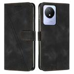 For vivo Y02 / Y02A / Y11 2023 Dream Triangle Leather Phone Case with Lanyard(Black)