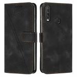 For vivo Y15 / Y17 Dream Triangle Leather Phone Case with Lanyard(Black)