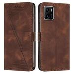 For vivo Y15a / Y15s Dream Triangle Leather Phone Case with Lanyard(Brown)