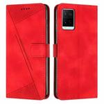 For vivo Y21 / Y21s / Y33s Dream Triangle Leather Phone Case with Lanyard(Red)
