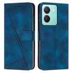 For vivo Y36 Dream Triangle Leather Phone Case with Lanyard(Blue)