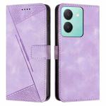 For vivo Y36 Dream Triangle Leather Phone Case with Lanyard(Purple)