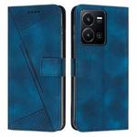For vivo Y22 / Y22s / Y35 4G 2022 Dream Triangle Leather Phone Case with Lanyard(Blue)