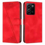 For vivo Y22 / Y22s / Y35 4G 2022 Dream Triangle Leather Phone Case with Lanyard(Red)