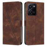 For vivo Y22 / Y22s / Y35 4G 2022 Dream Triangle Leather Phone Case with Lanyard(Brown)
