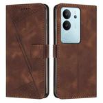 For vivo S17 / vivo S17 Pro Dream Triangle Leather Phone Case with Lanyard(Brown)