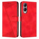 For vivo Y17s Dream Triangle Leather Phone Case with Lanyard(Red)
