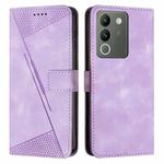 For vivo Y200 Dream Triangle Leather Phone Case with Lanyard(Purple)