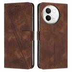 For vivo V30e Dream Triangle Leather Phone Case with Lanyard(Brown)