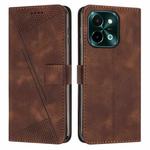 For vivo Y28 4G Dream Triangle Leather Phone Case with Lanyard(Brown)
