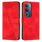 For vivo Y19s Dream Triangle Leather Phone Case with Lanyard(Red)