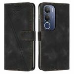 For vivo Y19s Dream Triangle Leather Phone Case with Lanyard(Black)