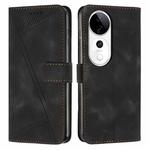 For vivo V40 / V40 Pro / T3 Ultra Dream Triangle Leather Phone Case with Lanyard(Black)