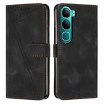 For vivo Y300 Global / V40 Lite IDN Dream Triangle Leather Phone Case with Lanyard(Black)