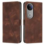 For vivo V50 Dream Triangle Leather Phone Case with Lanyard(Brown)