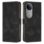 For vivo V50 Dream Triangle Leather Phone Case with Lanyard(Black)