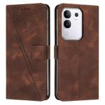 For vivo Y29 4G Dream Triangle Leather Phone Case with Lanyard(Brown)
